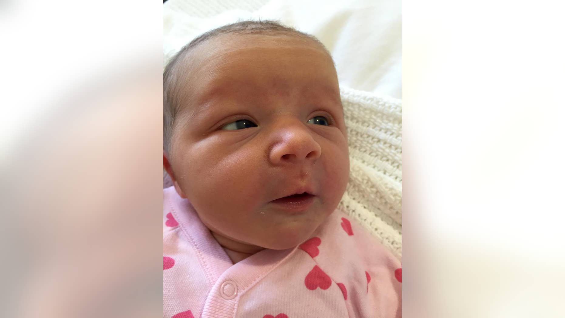 In this undated family handout photo distributed by the Australian Department of Foreign Affairs and Trade, baby Violet May Maslin is photographed shortly after her birth, Tuesday, May 10, 2016, in Perth, Australia. An Australian couple whose three children were killed in the downing of Malaysia Airlines Flight 17 two years ago has welcomed baby Violet. (Maslin Family/Australian Department of Foreign Affairs and Trade via AP) MANDATORY CREDIT