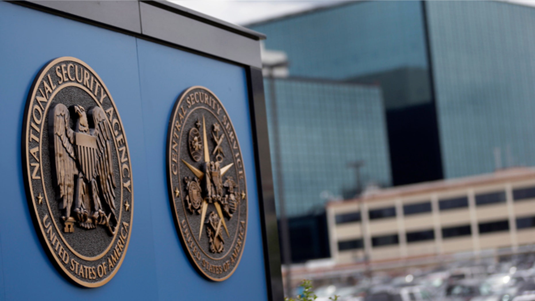 June 6, 2013: In this file photo National Security Agency plaques are seen at the compound at Fort Meade, Md.