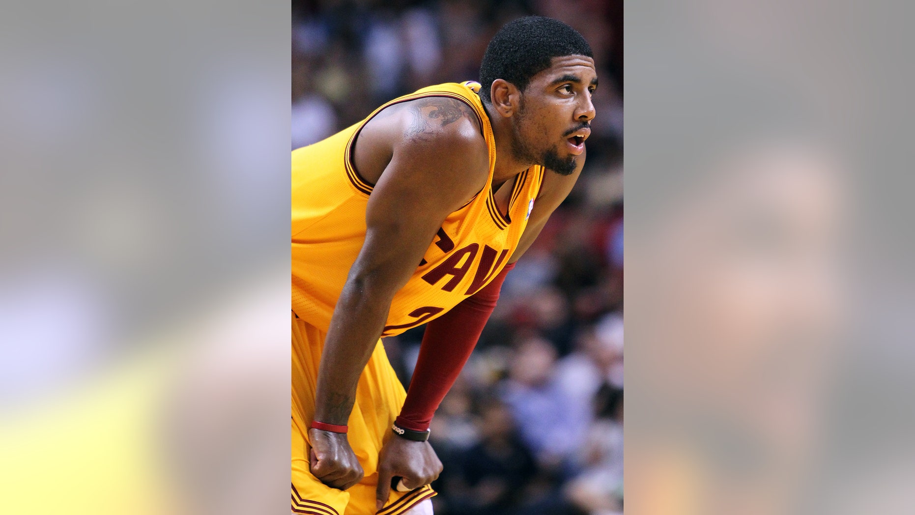 Cleveland Cavaliers' Kyrie Irving appears during the first quarter of their NBA basketball game against the Miami Heat, Sunday, Feb. 24, 2013, in Miami. The Heat won 109-105. (AP Photo/El Nuevo Herald, David Santiago) MAGS OUT