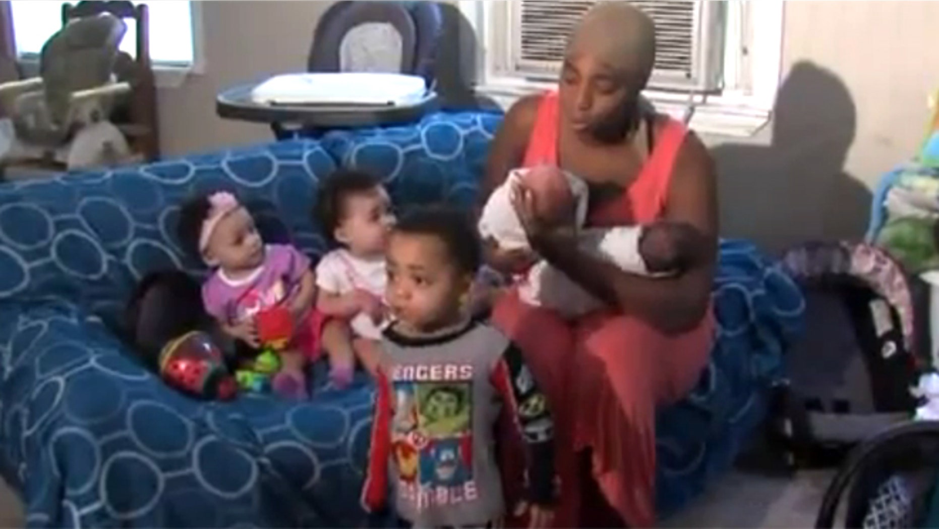 Danesha Couch is pictured with her five children.