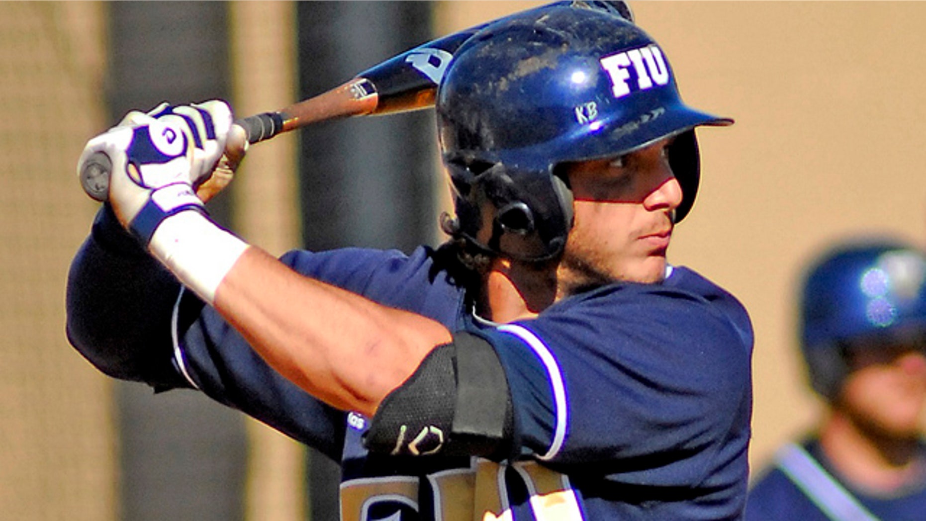 May 8, 2010: Florida International's Garrett Wittels bats against Arkansas State during an NCAA college baseball game in Jonesboro, Ark.