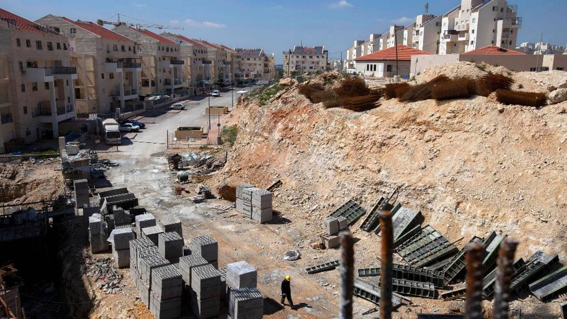 This March 14, 2011 file photo shows a general view of a construction site in the West Bank Jewish settlement of Modiin Illit.