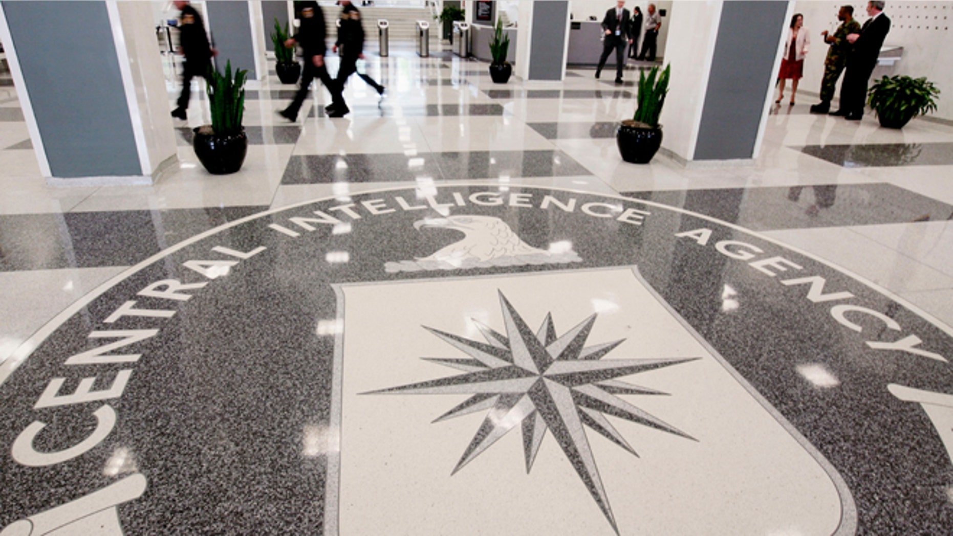 File photo of the lobby of the CIA Headquarters Building in McLean, Va.