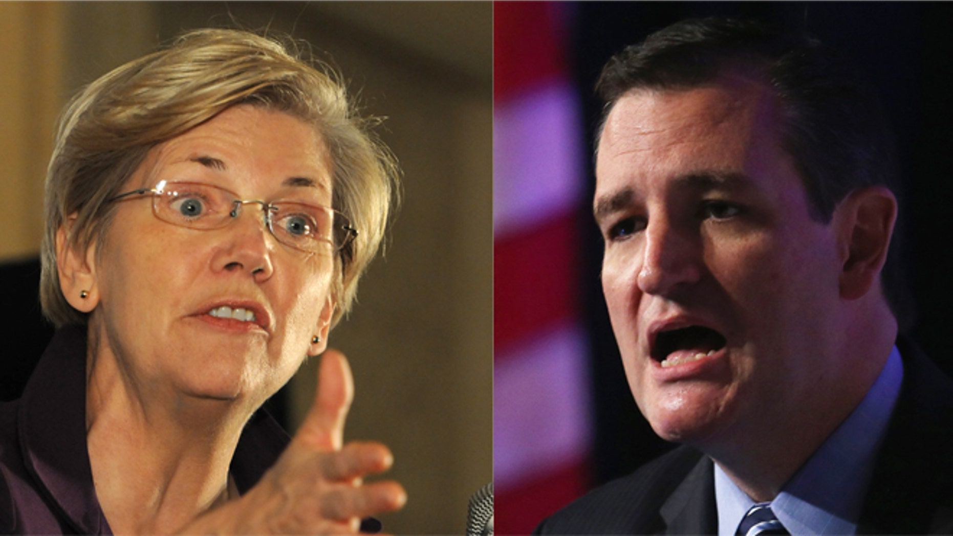Senators Elizabeth Warren and Ted Cruz. (Photos: Getty)