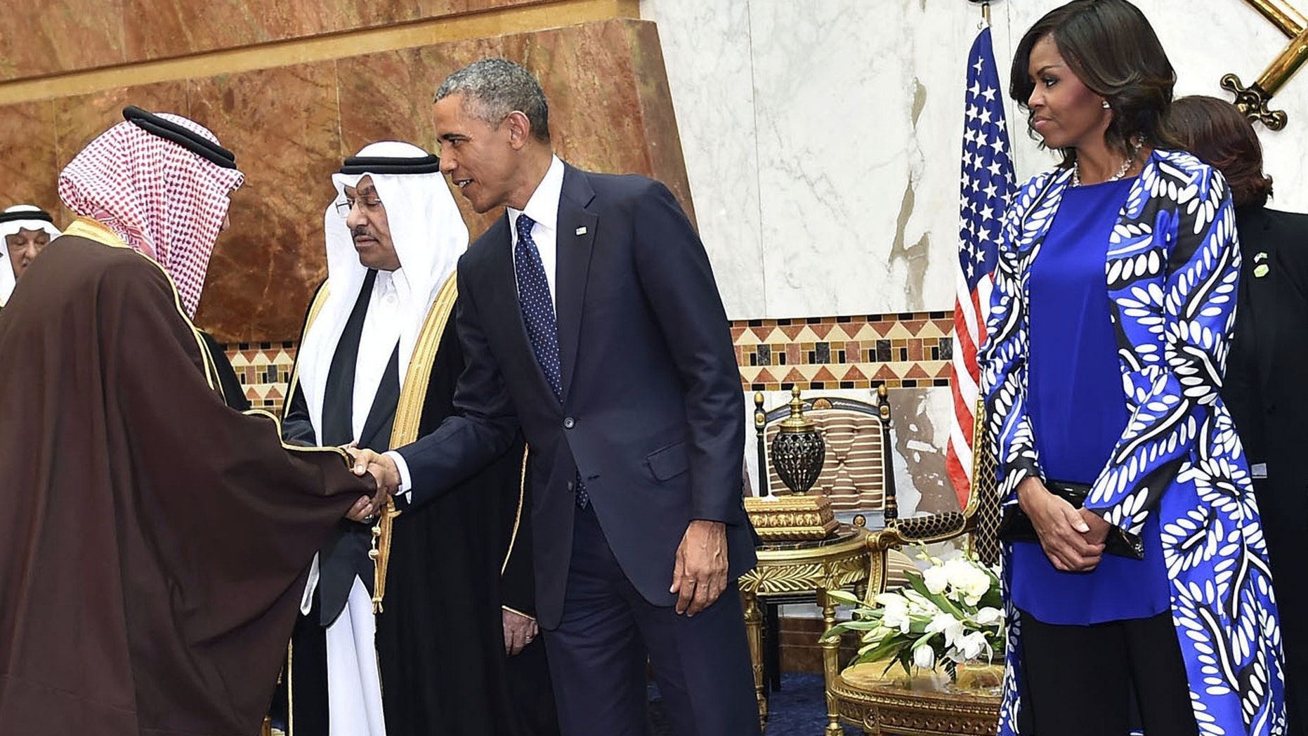 President Obama and first lady Michelle in Riyadh, Saudi Arabia, Tuesday, Jan. 27, 2015.