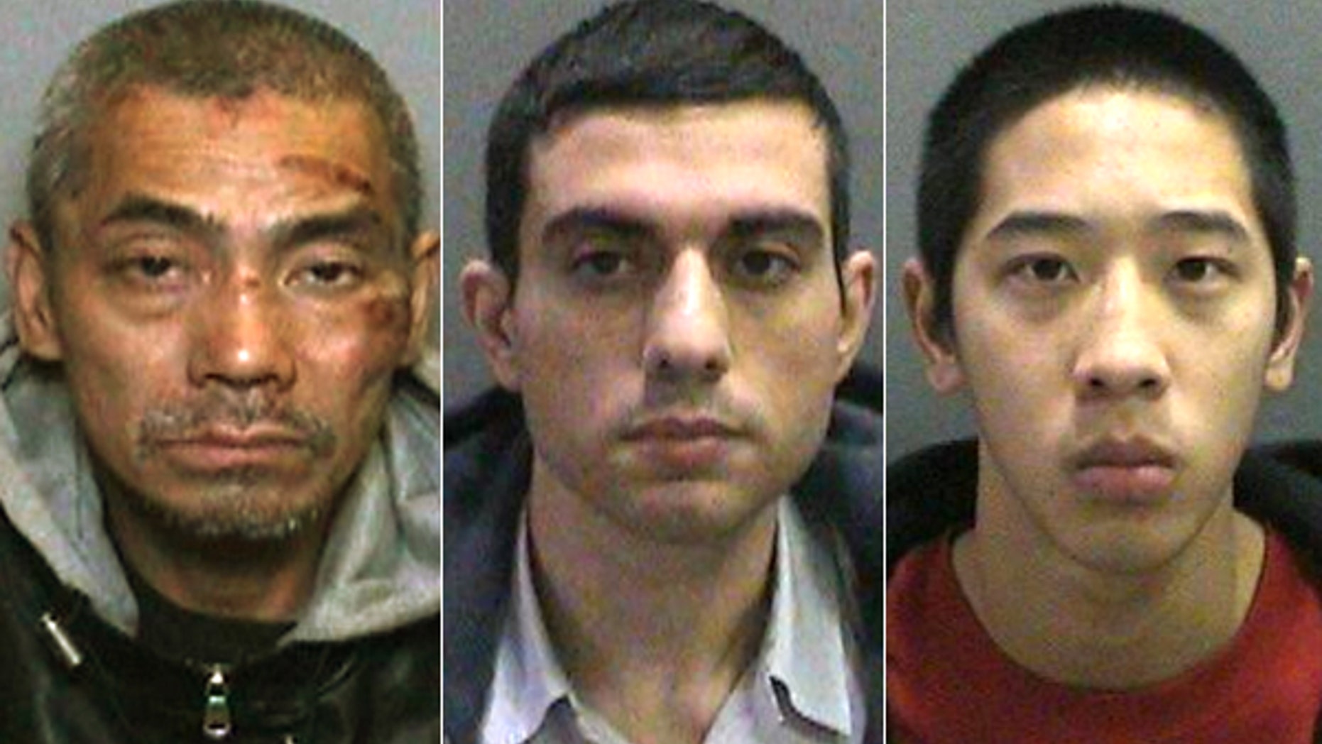 Pictured from left to right are the inmates who escaped from a Southern California prison: Bac Duong, Hossein Nayeri, and Jonathan Tieu.