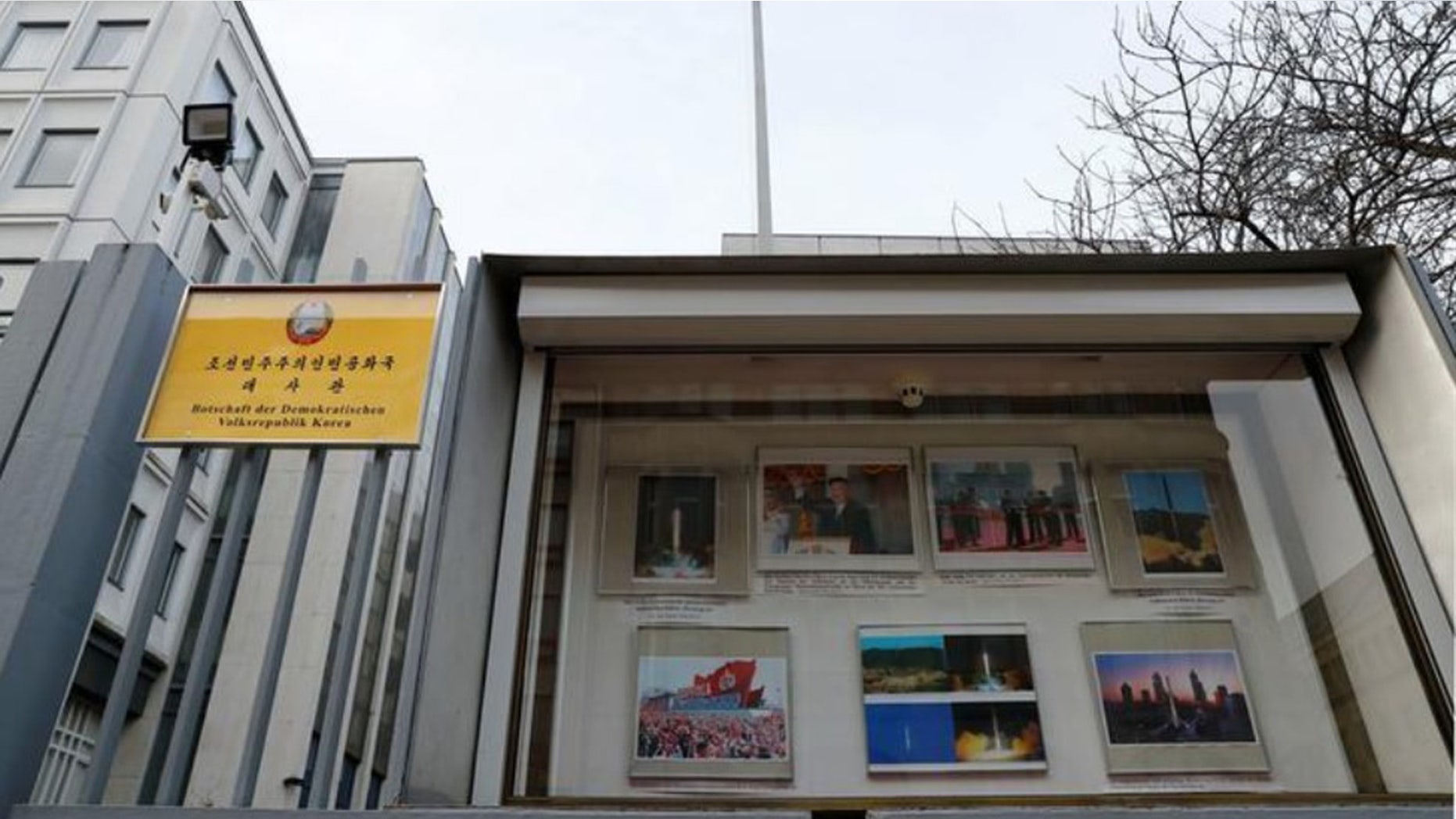 Outside the compound of the North Korean Embassy in Berlin late last year.