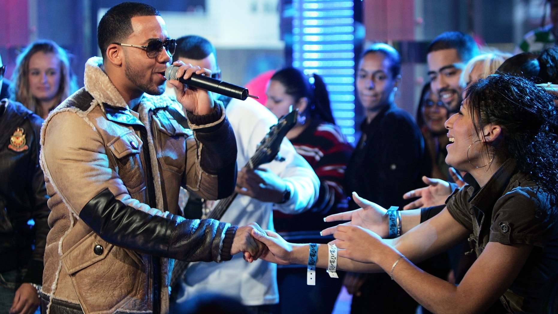 Jan. 12, 2007: Anthony Santos of the band Aventura performs onstage during MTV's mi Total Request Live at the MTV Times Square Studios in New York City.