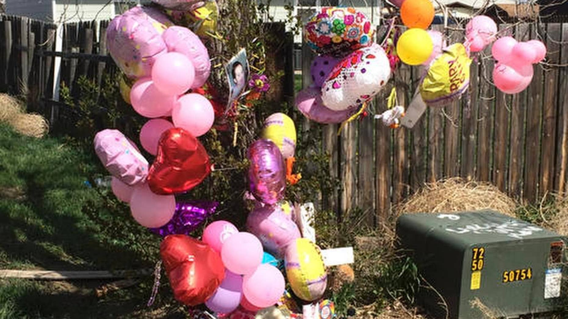 FILE - In This April 22, 2016 file photo a memorial is placed in front of the house for Kenzley Olson in Poplar, Mont. Federal prosecutors say Janelle Red Dog of Poplar, abused Olson, a 13-month-old girl in her care, and used methamphetamine while Olson was unconscious and, when she stopped breathing, put her body in a bag and threw it in a trash can before going home to sleep. Red Dog is scheduled to plead guilty on May 1, 2017 to second-degree murder. (AP Photo/Richard Peterson, File)