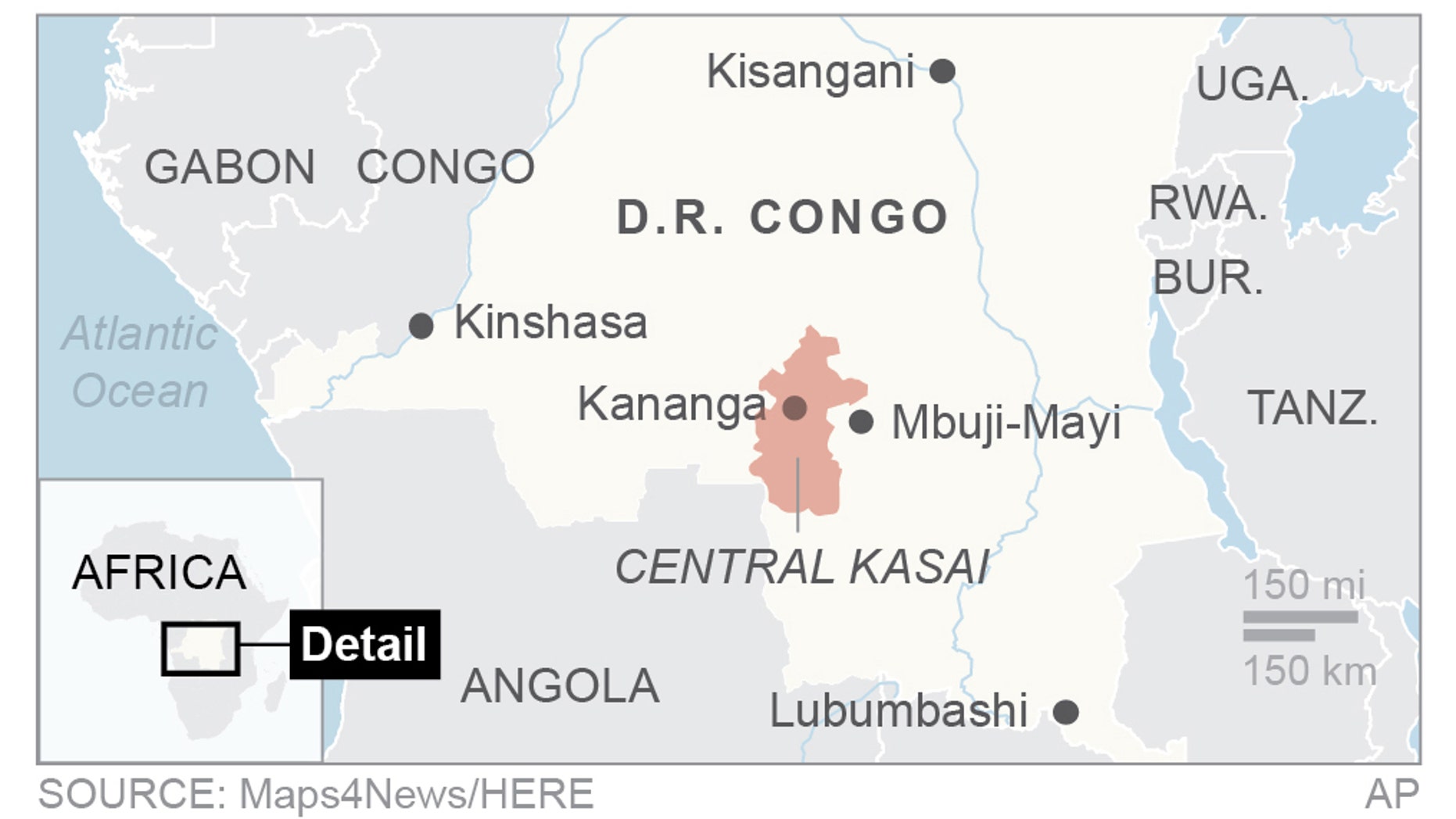 Congo finds 2 bodies in area where UN experts lost