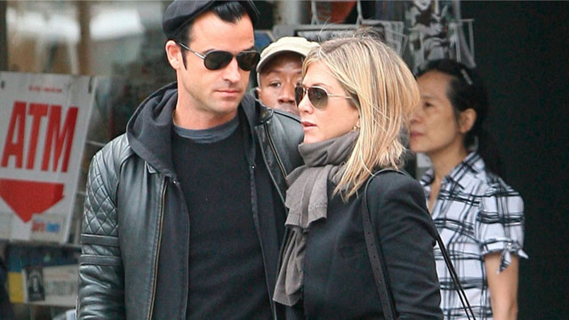 Justin Theroux and Jennifer Aniston in New York City.