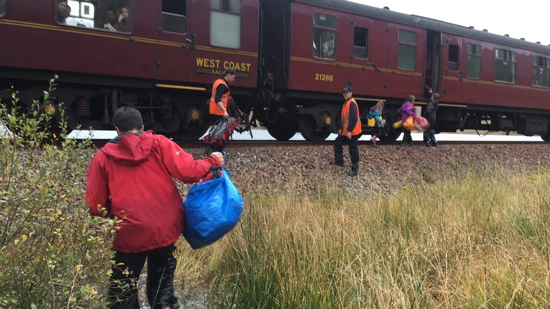 The Jacobite steam train, which played the Hogwarts Express onscreen, on Friday made an unscheduled stop to pick up a family of six that was stranded when a storm washed away their canoe.
