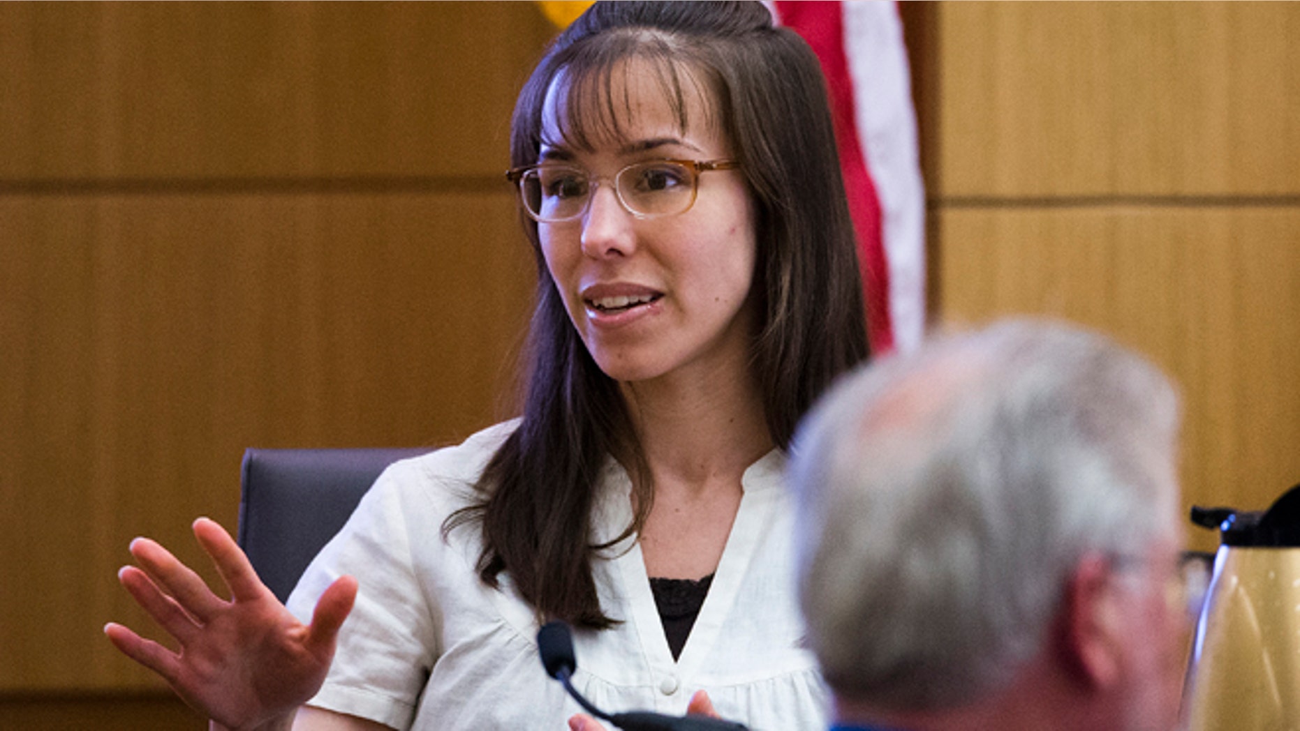March 6, 2013: Jodi Arias answers written questions from the jury during her murder trial in Maricopa County Superior Court in Phoenix. Arias is on trial for the 2008 murder of Travis Alexander.