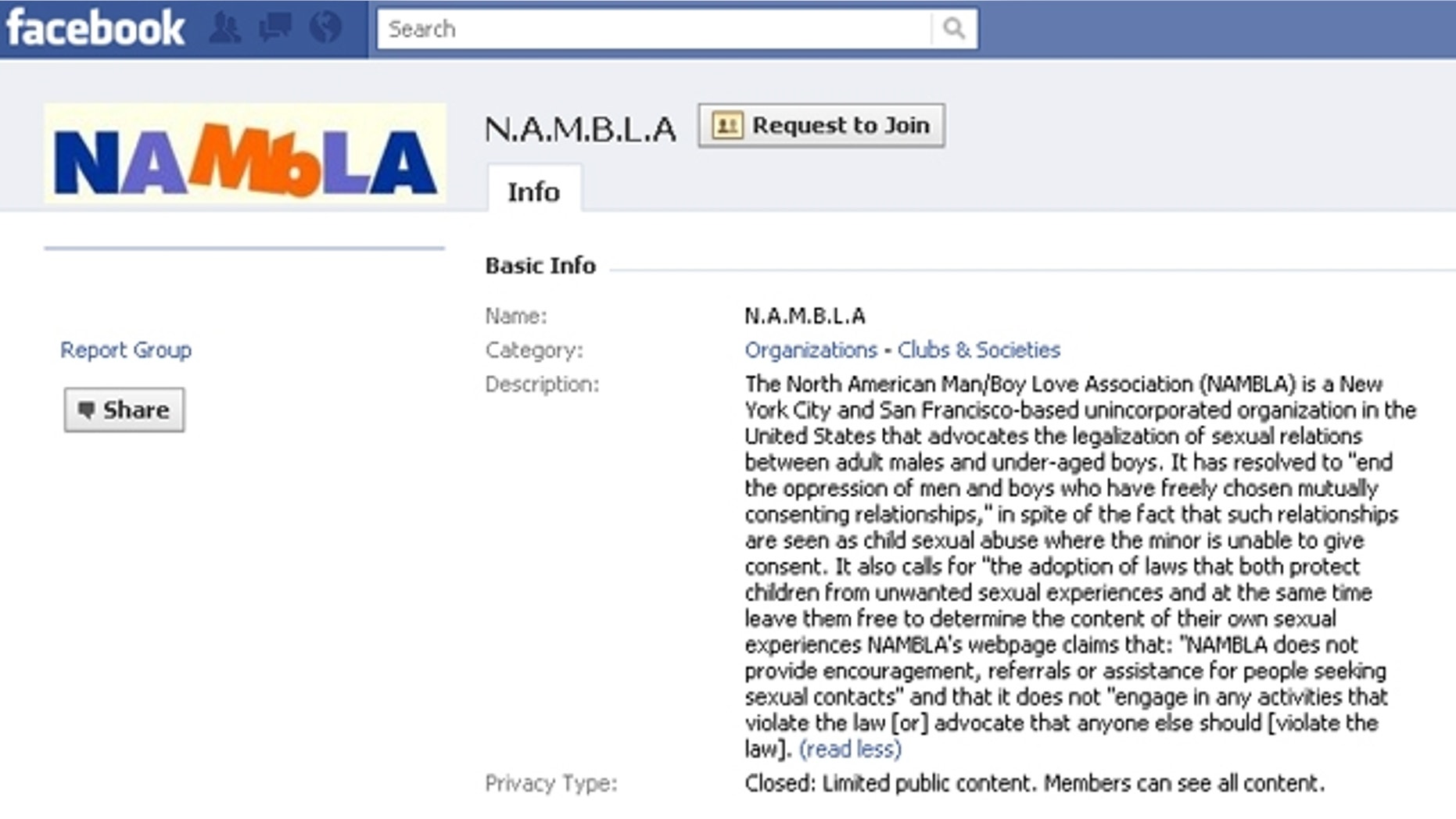 A North American Man/Boy Love Association Facebook Page