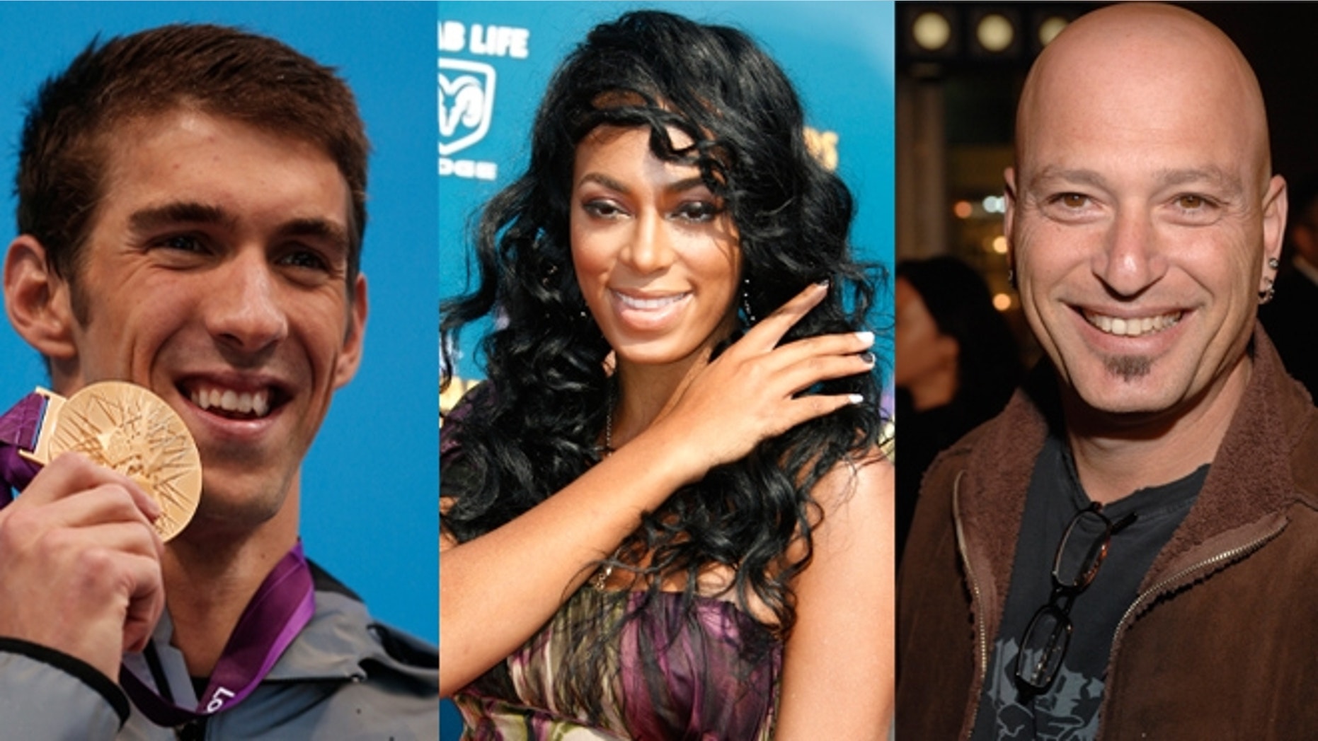 Michael Phelps, Solange Knowles and Howie Mandel (Reuters)