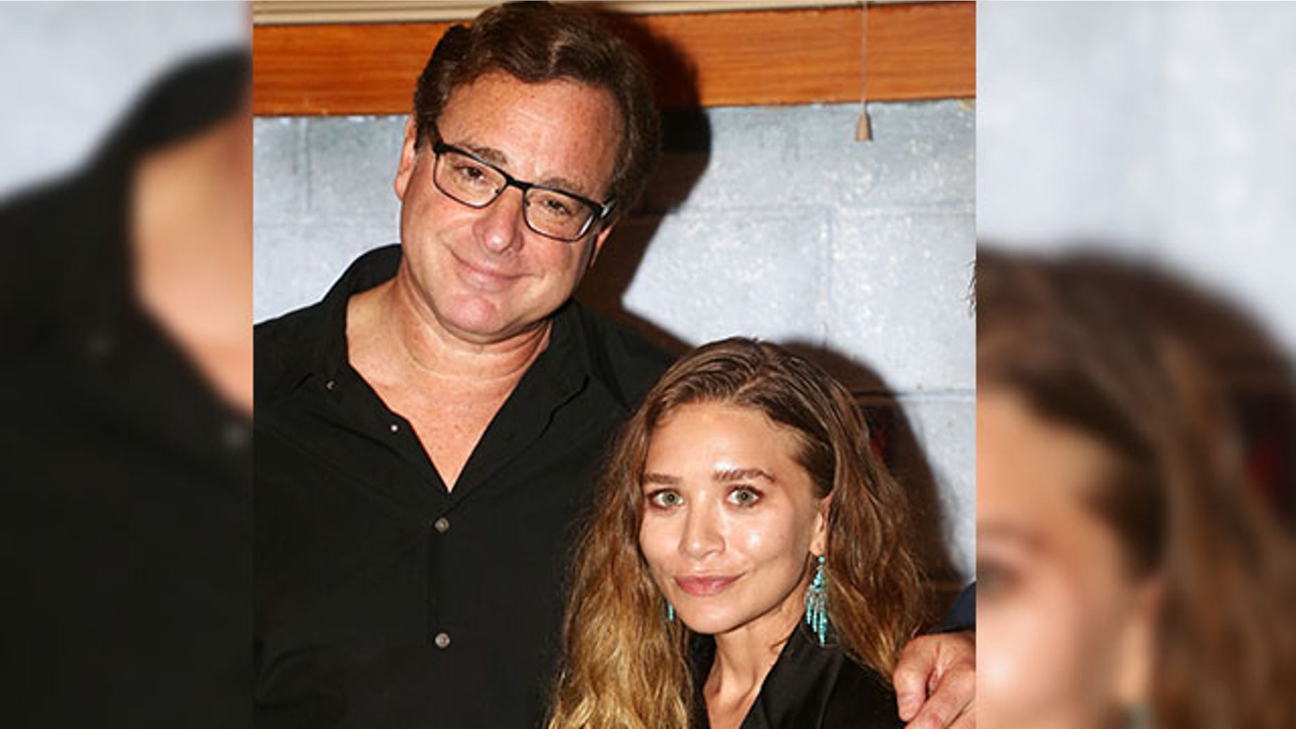 Nov 6, 2015. Bob Saget and Ashley Olsen backstage at "Hand to God" on Broadway.