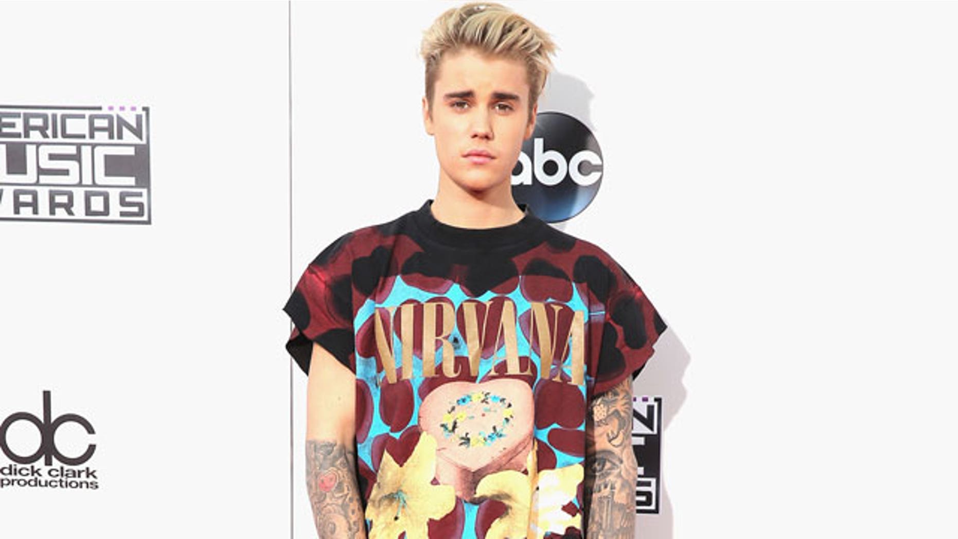 Justin Bieber at the American Music Awards in 2015.