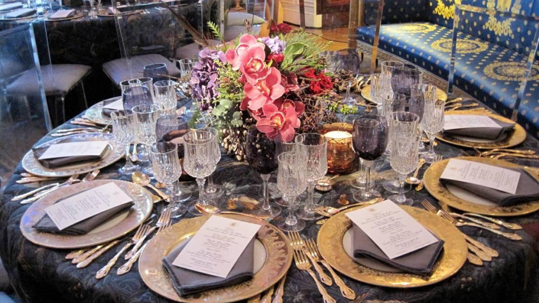 Table setting in the Blue room. (Fox News)