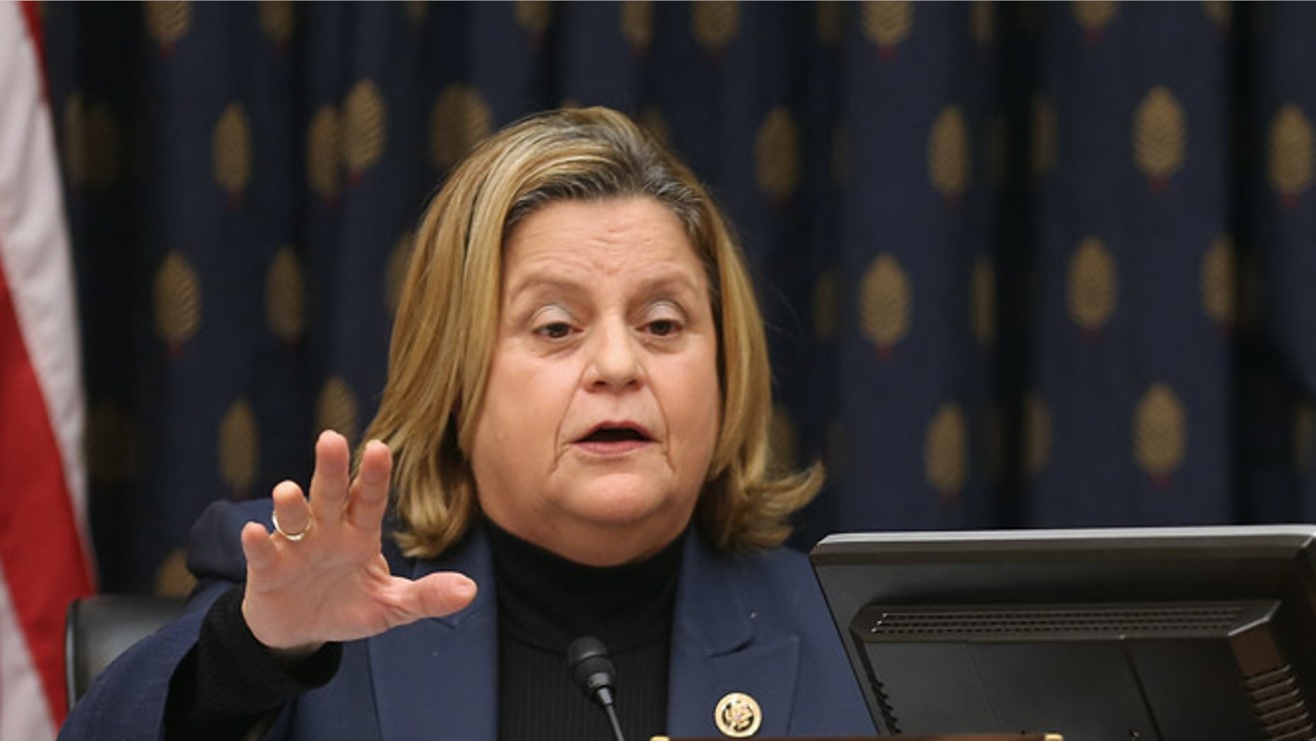 House Foreign Affairs Committee member Rep. Ileana Ros-Lehtinen (L) uses her alloted five minutes to question witnesses without leaving time for answers during a hearing about Cuba policy with committee Chairman Ed Royce (R-CA) (R) and Rep. Jeff Duncan (D-SC) in the Rayburn House Office Building on Capitol Hill February 4, 2015 in Washington, DC. The committee heard testimony on the impact of U.S. policy changes toward Cuba and Assistant Secretary of State For Western Hemisphere Affairs Roberta Jacobson's recent trip to Havana to begin the reestablishment of diplomatic ties between the former Cold War enemies. (Photo by Chip Somodevilla/Getty Images)