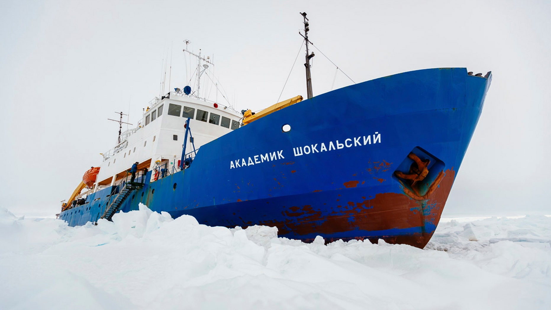 Dec. 27, 2013: In this image provided by Australasian Antarctic Expedition/Footloose Fotography the Russian ship MV Akademik Shokalskiy is trapped in thick Antarctic ice 1,500 nautical miles south of Hobart, Australia.