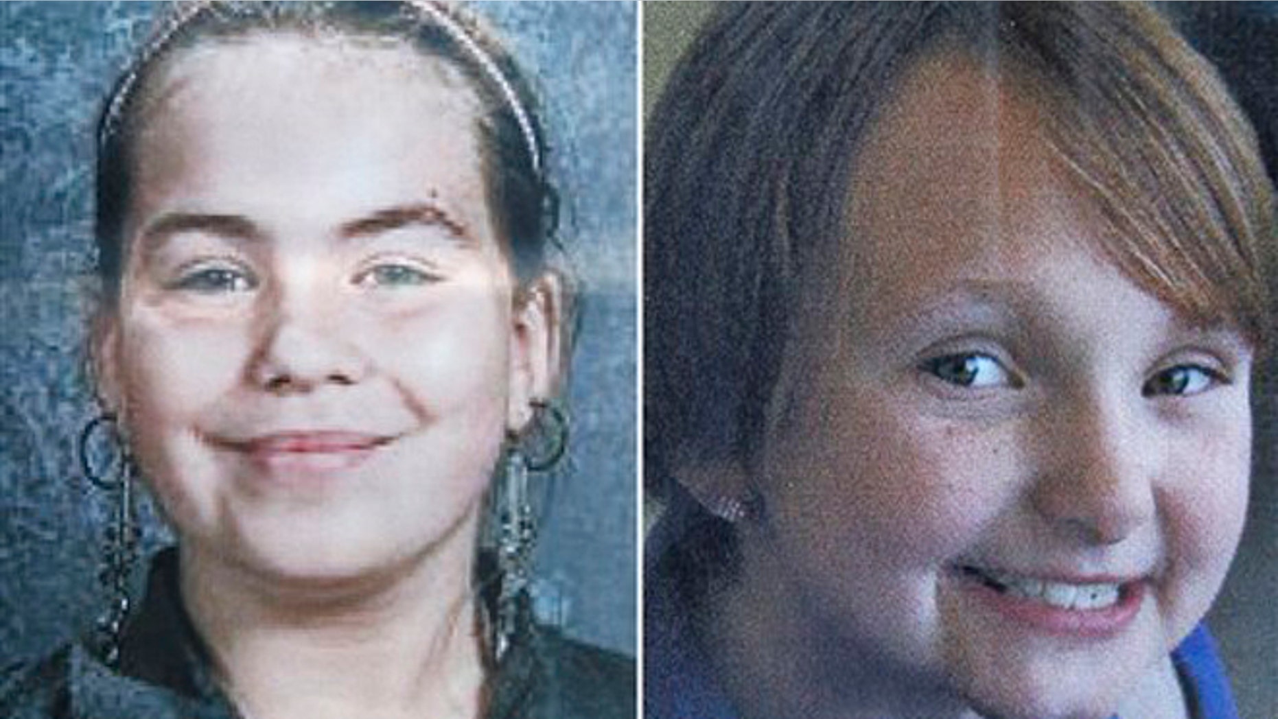 This combo made from undated photos provided by Black Hawk County police shows cousins Lyric Cook-Morrissey, 10, left, and Elizabeth Collins, 8, who have been missing since Friday afternoon, July 13, 2012.