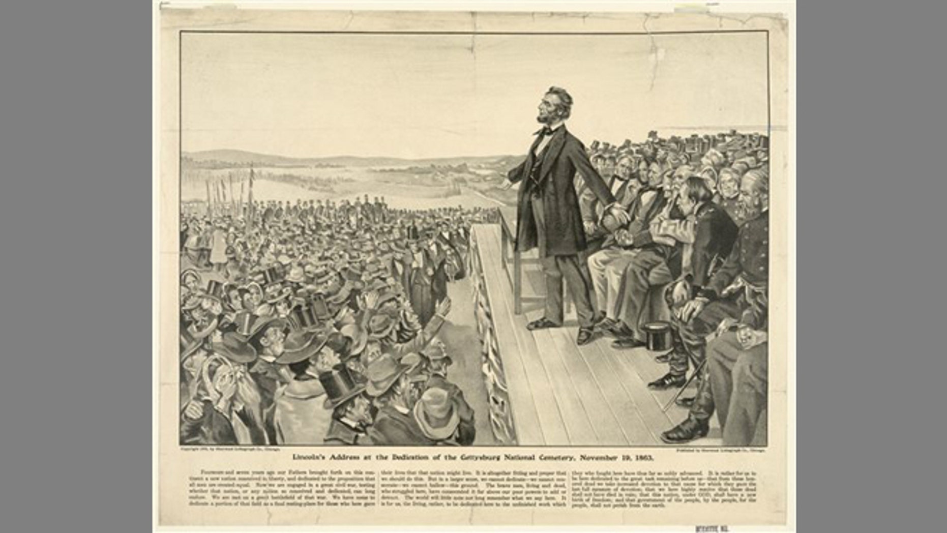 lincoln giving the gettysburg address