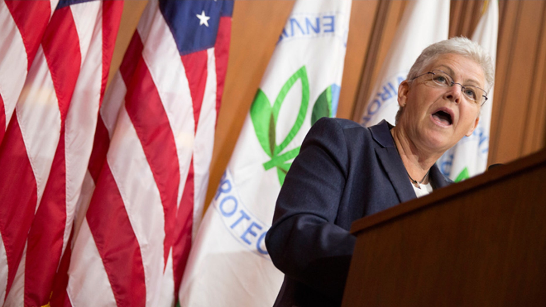 June 2, 2014: Environmental Protection Agency (EPA) Administrator Gina McCarthy speaks during an announcement of a plan to cut carbon dioxide emissions from power plants by 30 percent by 2030 at EPA headquarters in Washington. In a sweeping initiative to curb pollutants blamed for global warming, the Obama administration unveiled a plan that cuts carbon dioxide emissions from power plants by nearly a third over the next 15 years, but pushes the deadline for some states to comply until long after President Obama leaves office.
