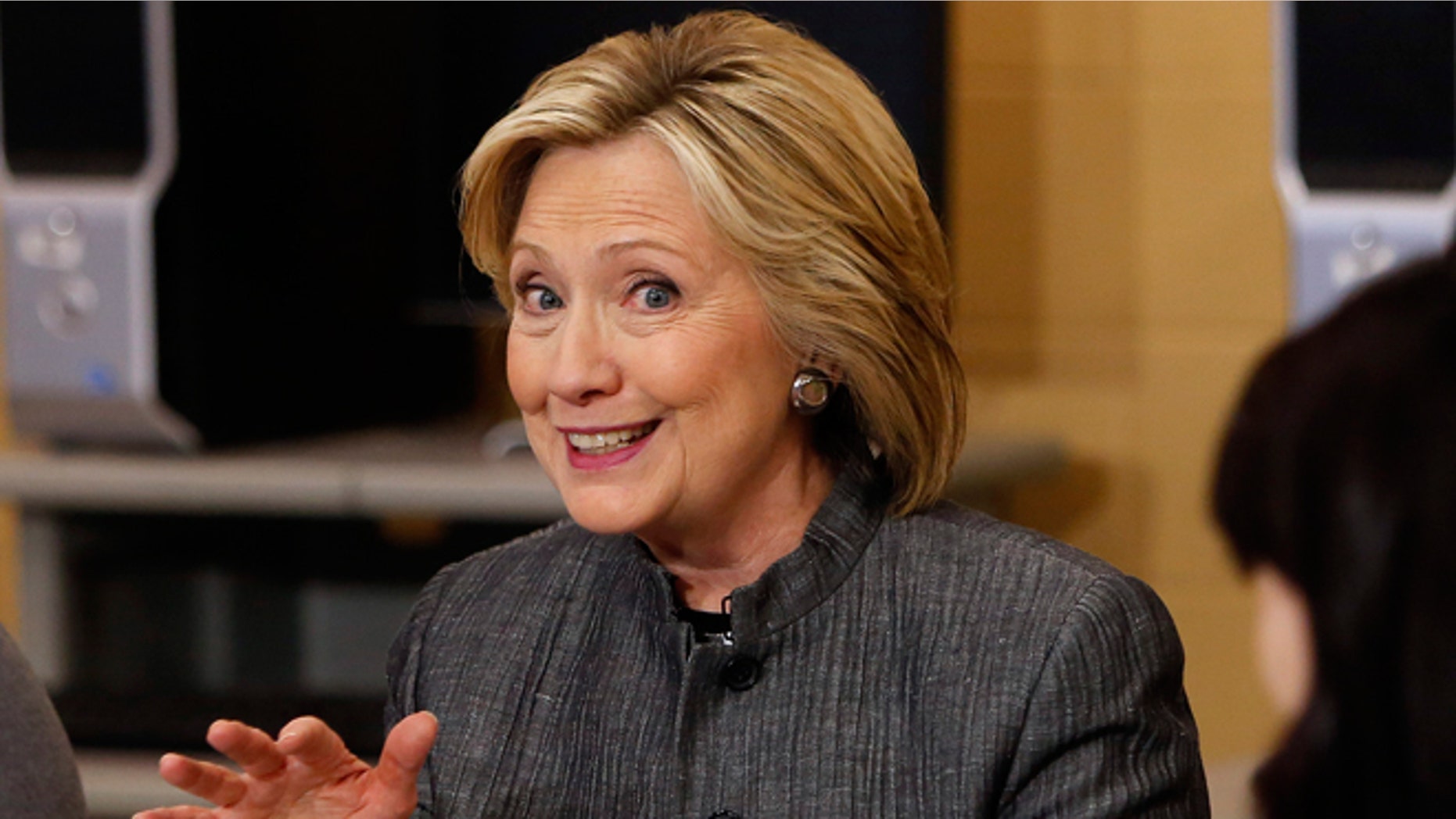 April 21, 2015: Democratic presidential candidate Hillary Rodham Clinton speaks to students and faculty during a campaign stop at New Hampshire Technical Institute in Concord, N.H.