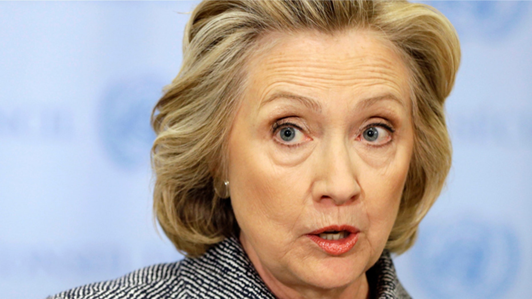 FLE - March 10, 2015: Hillary Rodham Clinton speaks to the reporters at United Nations headquarters.