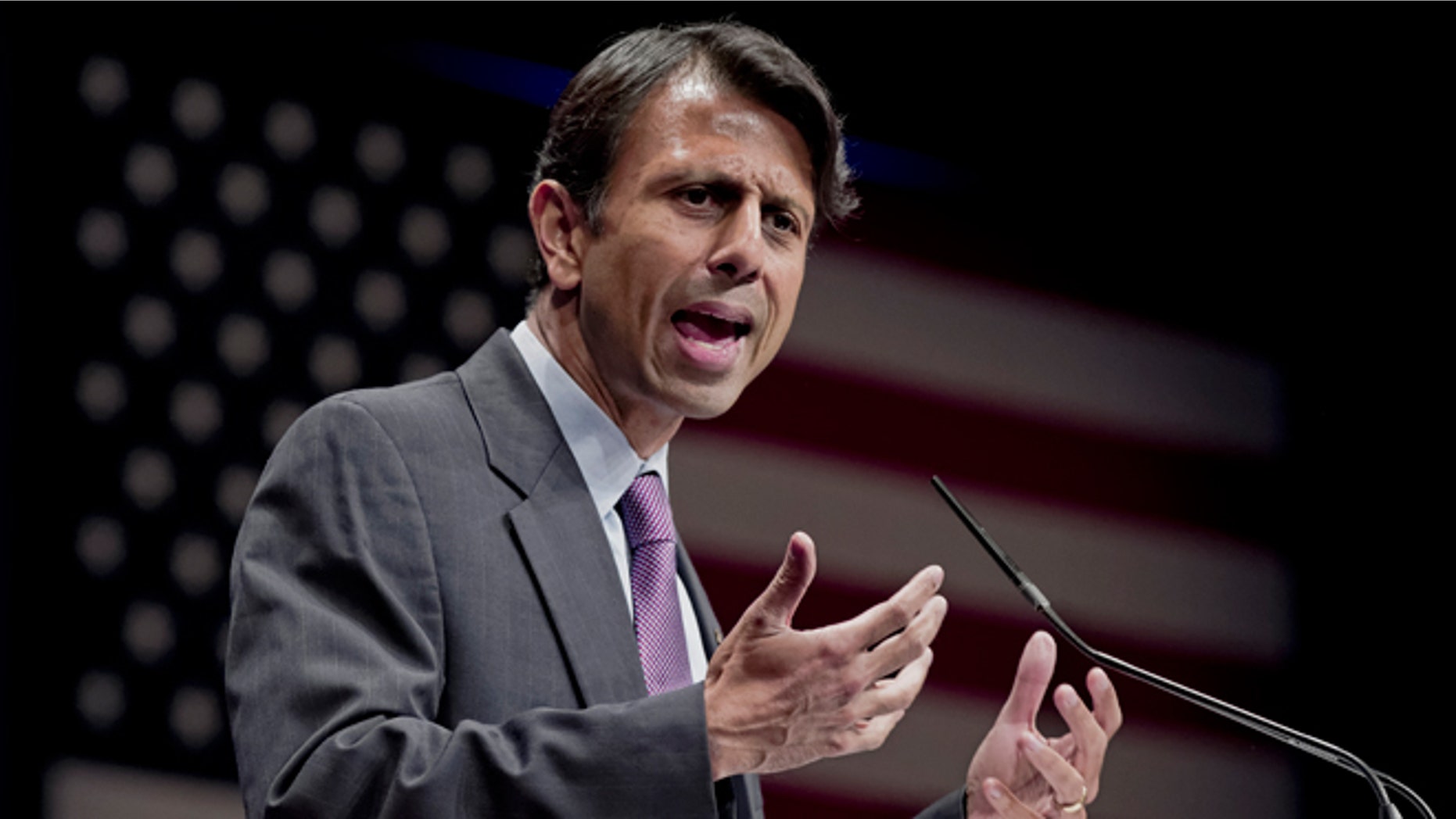 FILE -- Feb. 11, 2012: Republican Gov. Bobby Jindal of Louisiana addresses activists from America's political right at the Conservative Political Action Conference (CPAC) in Washington.
