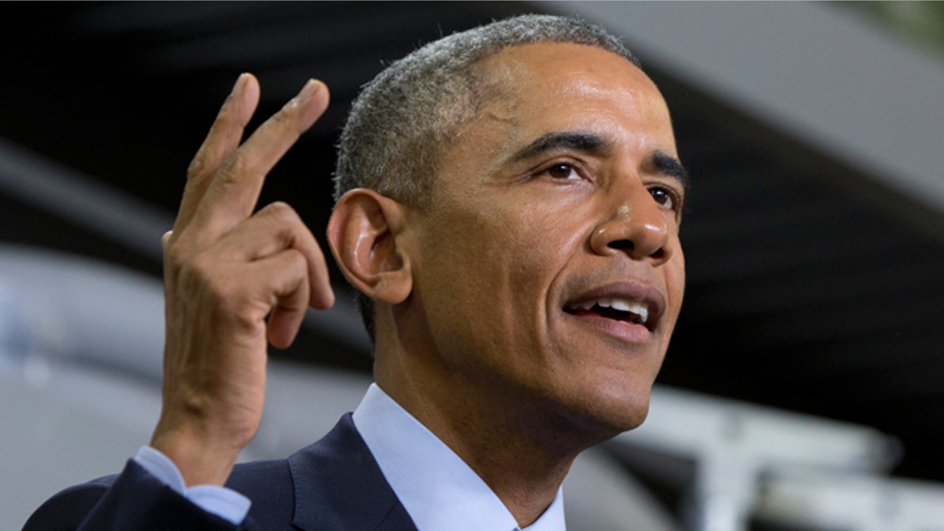 FILE -- Jan. 14, 2015: President Obama speaks at Cedar Falls Utilities in Cedar Falls, Iowa.
