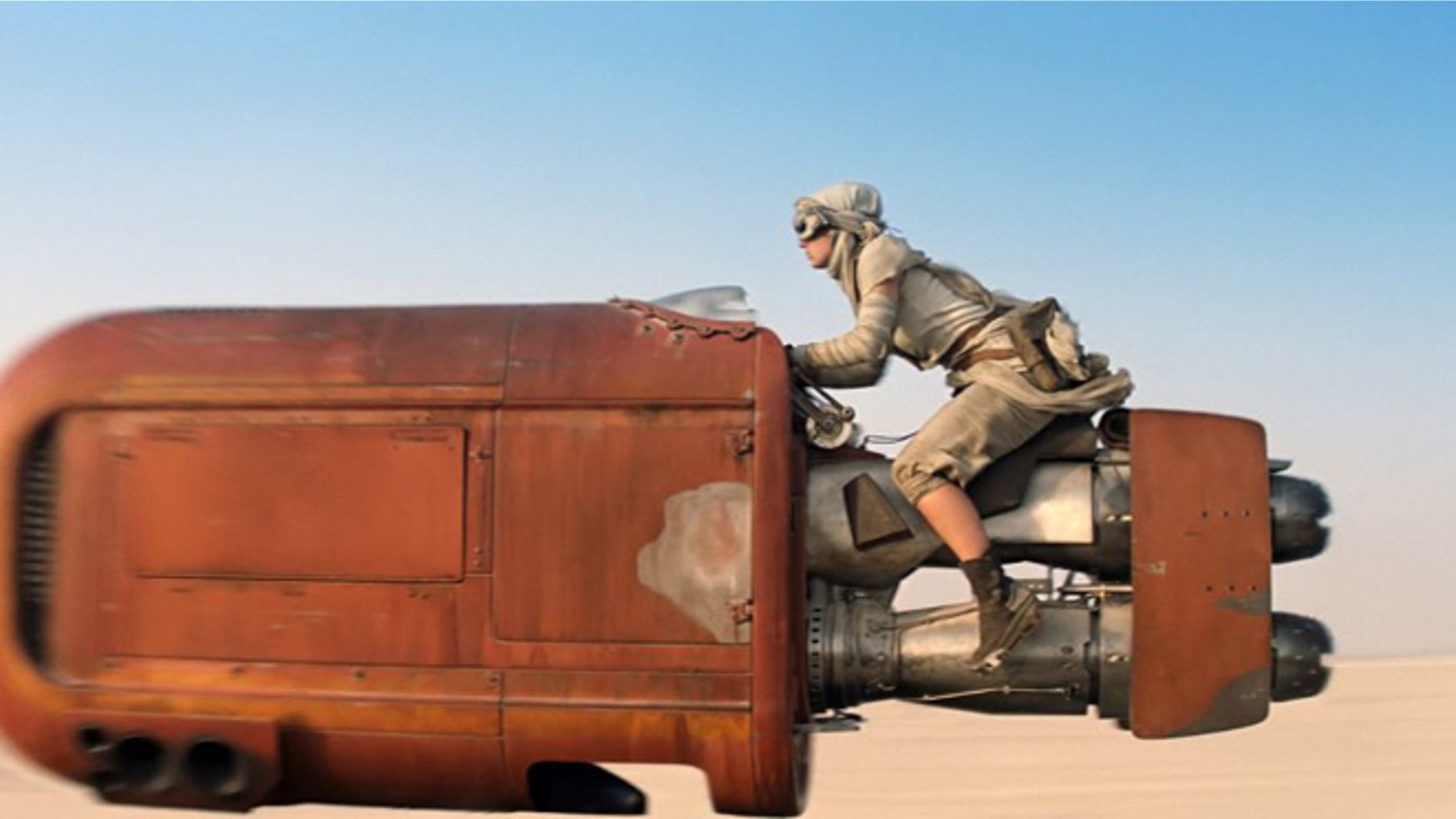 A scene is shown from the upcoming film, "Star Wars: The Force Awakens," expected in theaters on Dec. 18, 2015.
