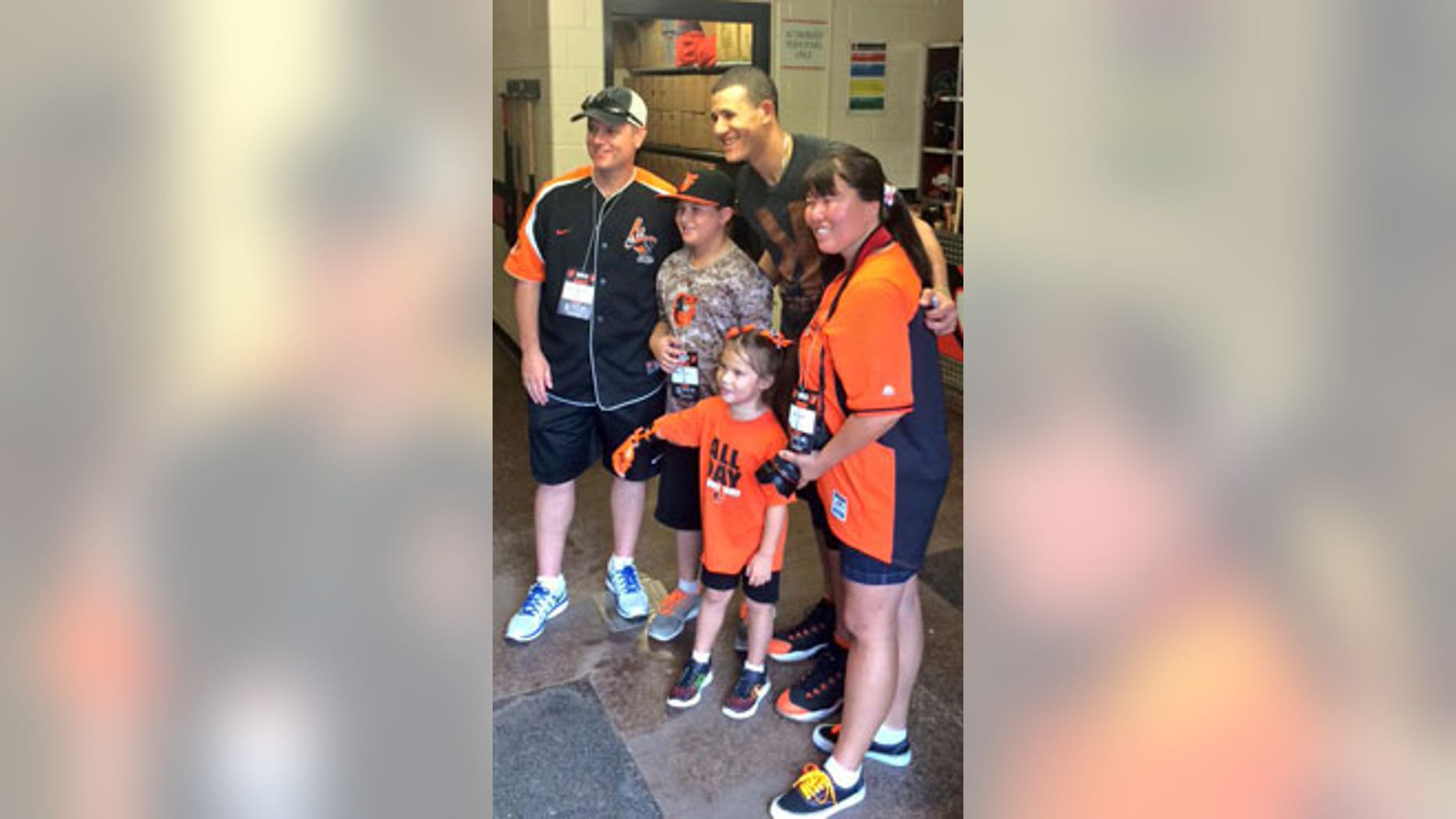 Hailey meets her favorite player, Manny Machado, whom she threw the first pitch to.