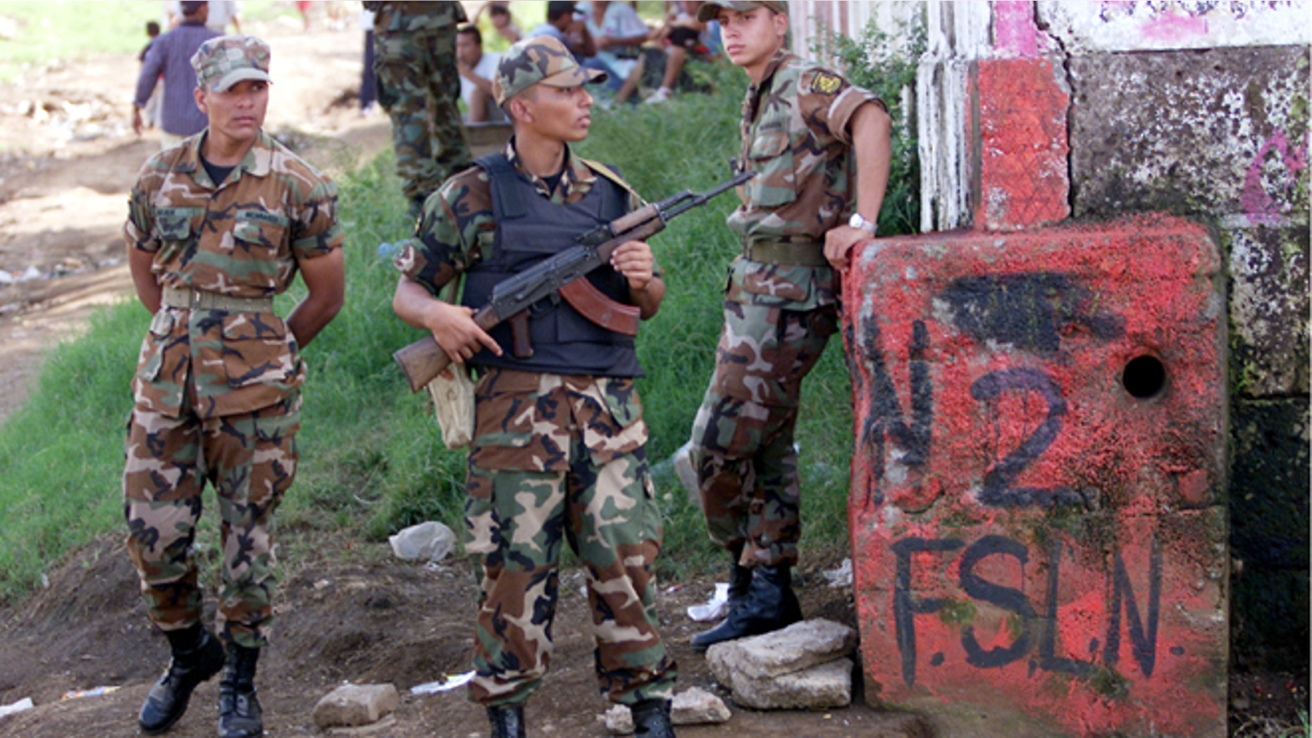 396856 08: Members of the Nicaraguan Armed Forces patrol the streets near a polling station during the presidential elections November 4, 2001 in Managua, Nicaragua. Nicaraguan citizens elected a new president in the country's most closely contested general election between Liberal Party candidate Enrique Bolanos and Sandinista Front leader Daniel Ortega. (Photo by Max Trujillo/Getty Images)