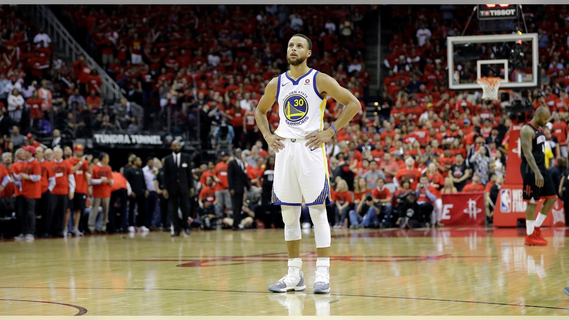 Stephen Curry and the Golden State Warriors face possible elimination Saturday night at home against the Houston Rockets in Game 6 of the NBA's Western Conference Finals.