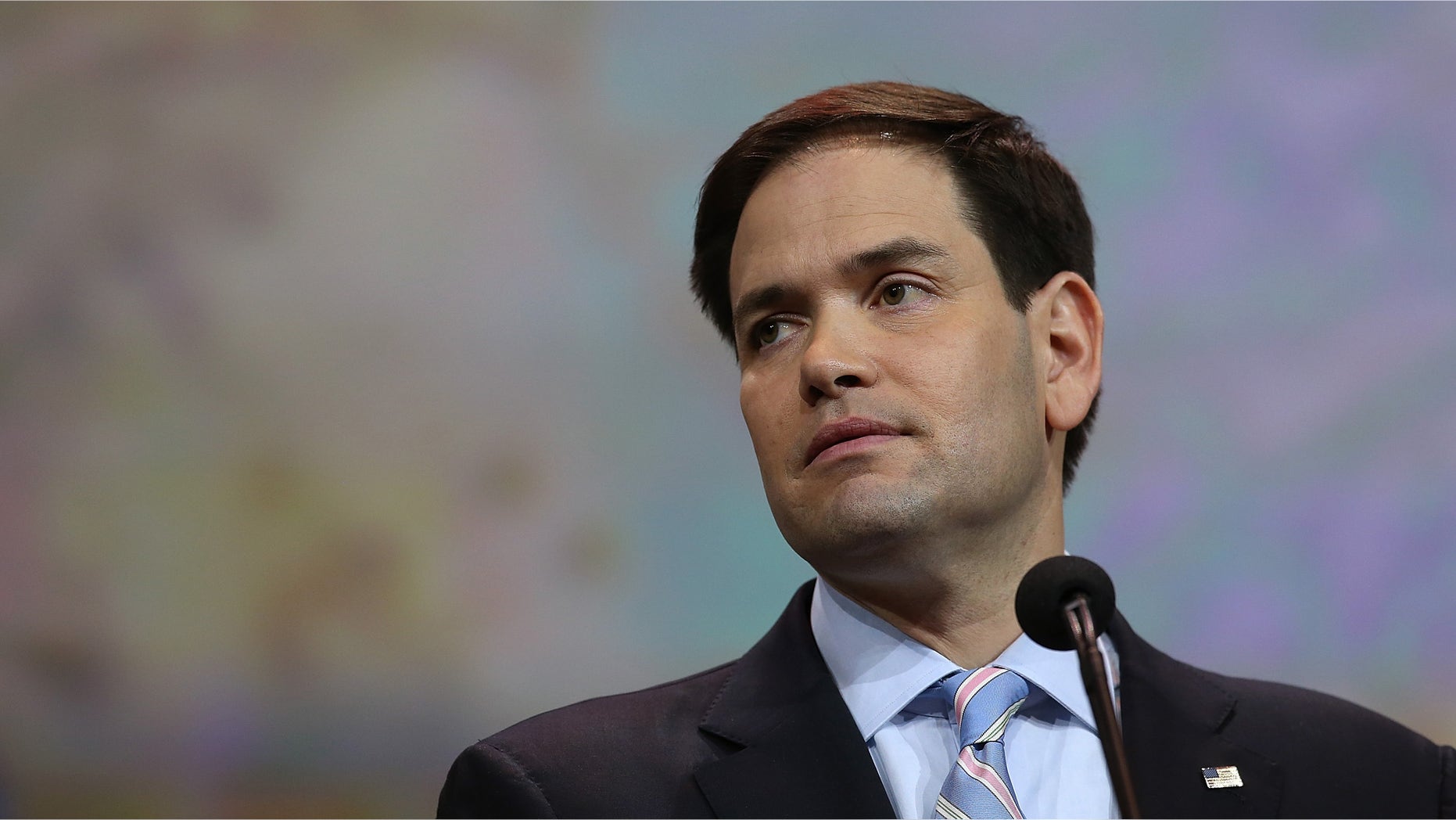 NASHVILLE, TN - APRIL 10: U.S. Sen. Marco Rubio (R-FL) speaks during the NRA-ILA Leadership Forum at the 2015 NRA Annual Meeting & Exhibits on April 10, 2015 in Nashville, Tennessee. The annual NRA meeting and exhibit runs through Sunday. (Photo by Justin Sullivan/Getty Images)