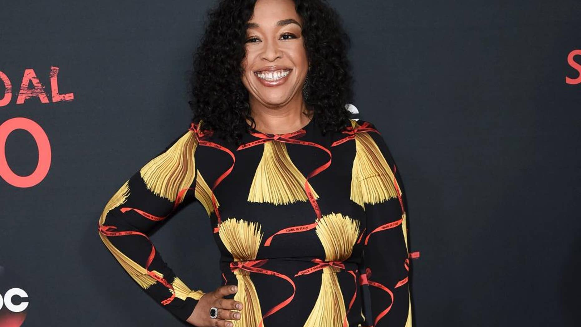 FILE - In this April 8, 2017 file photo, Shonda Rhimes attends the "Scandal" 100th Episode Celebration at Fig & Olive in West Hollywood, Calif. Rhimes, the mastermind behind "Grey's Anatomy" and other TV hits, is sharing her screenwriting expertise through an online master class. (Photo by Richard Shotwell/Invision/AP, File)