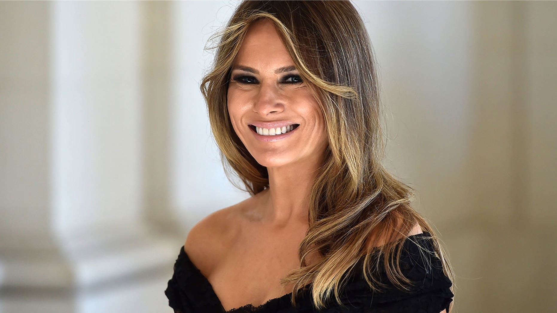 FILE -- First lady Melania Trump arrive for a group picture at the Royal Castle of Laeken in Brussels, May 25, 2017.