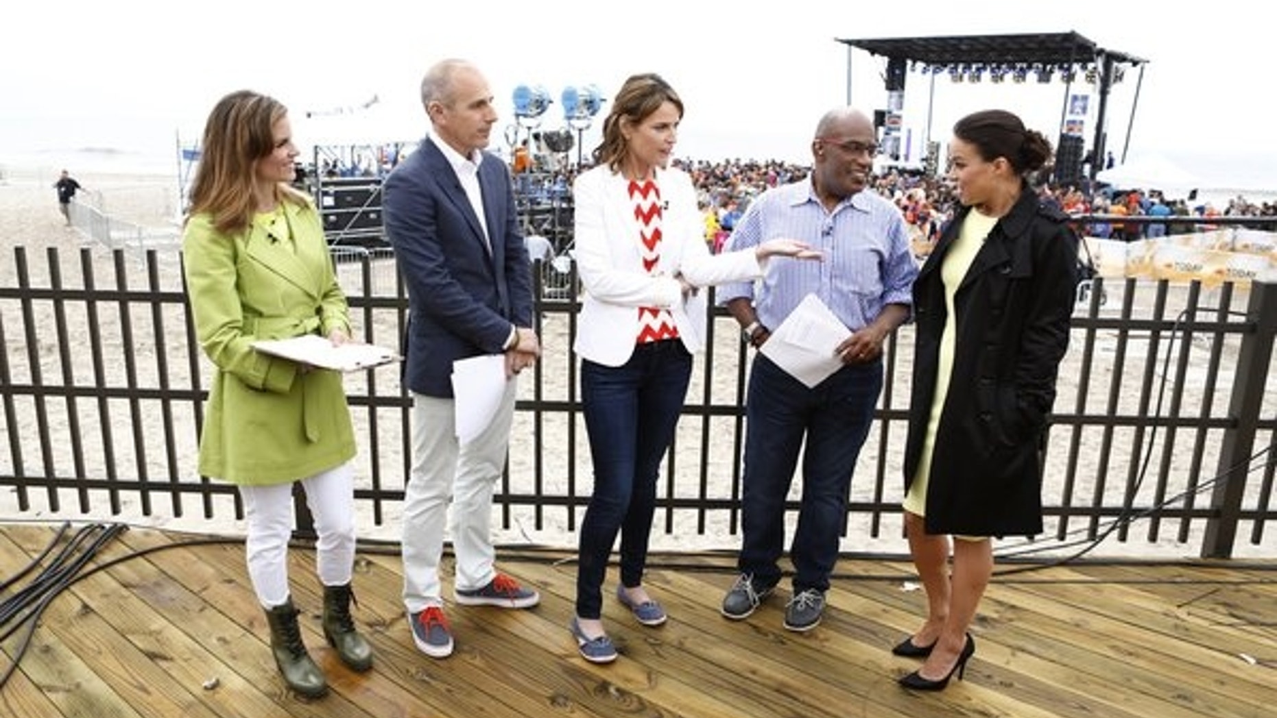 Natalie Morales, Matt Lauer, Savannah Guthrie, Al Roker and Michelle Rodriguez appear on NBC News' "Today" show.