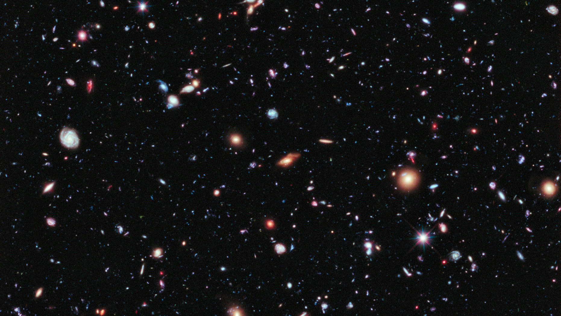 This Hubble extreme deep field image shows many galaxies outside the Milky Way.