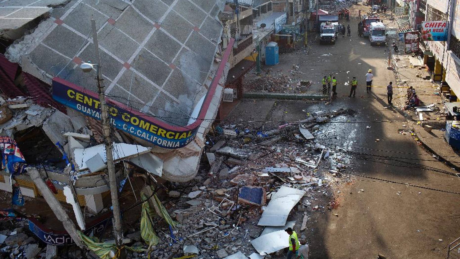 Rubble from the earthquake in Manta, Ecuador, on April 20.