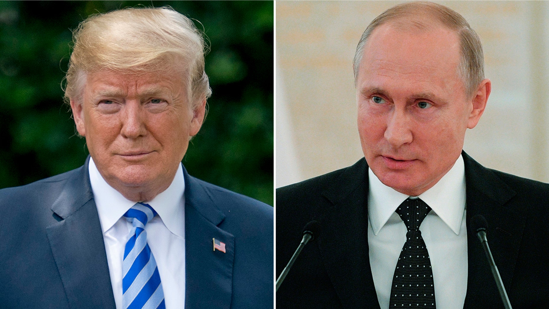 President Trump, left, is slated to meet with Russian President Vladimir Putin, right, next Monday.