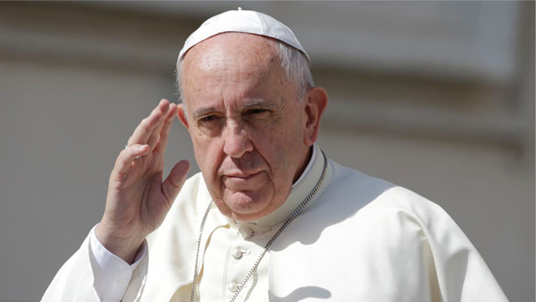 Pope Francis waves as he arrives for his weekly general audience, in St. Peter's Square at the Vatican, Wednesday, June 17, 2015. (AP Photo/Andrew Medichini)