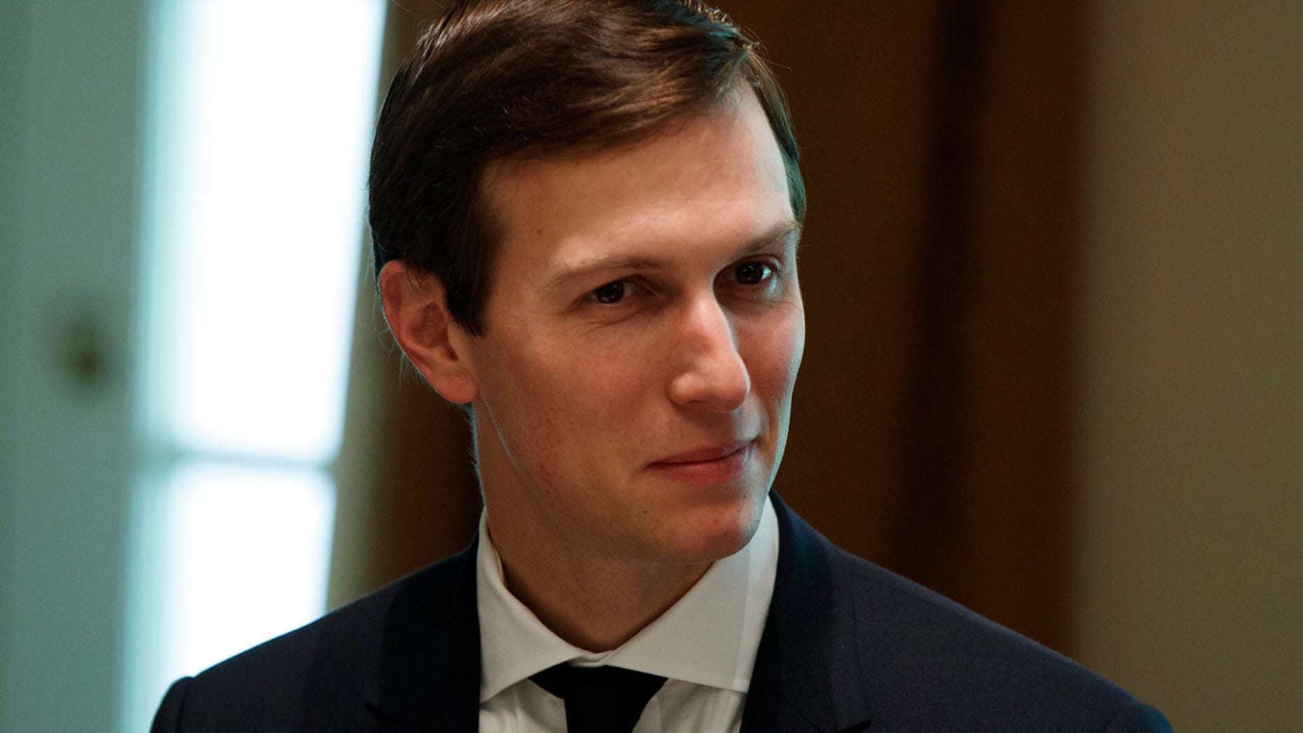White House senior adviser Jared Kushner listens during a meeting with Palestinian leader Mahmoud Abbas at the White House, Wednesday, May 3, 2017, in Washington. (AP Photo/Evan Vucci)