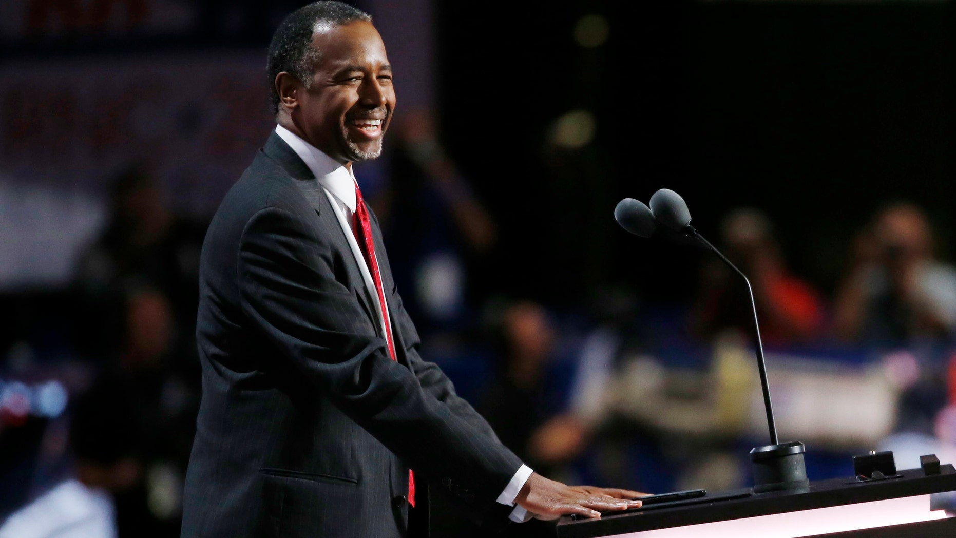 Former Republican Presidential Candidate Dr. Ben Carson smiles as he speaks at the Republican National Convention in Cleveland, Ohio, U.S. July 19, 2016.