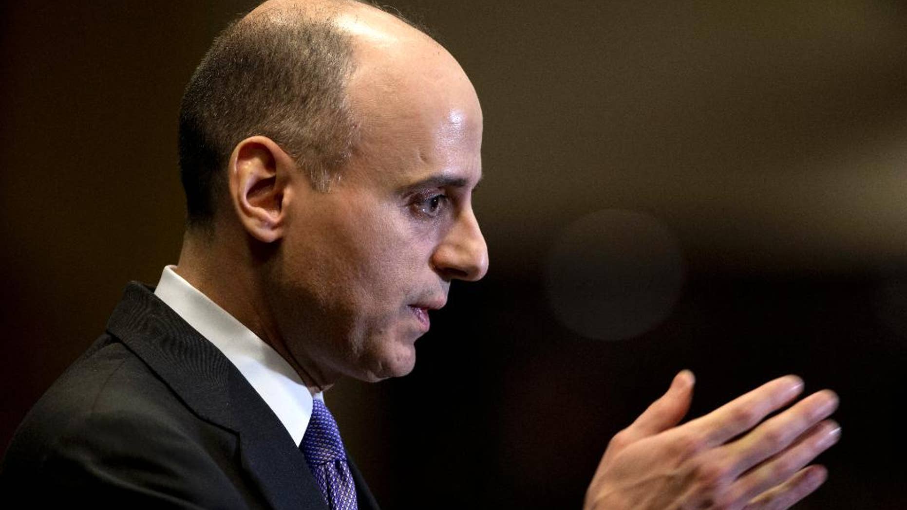 Saudi Arabian Ambassador to the United States Adel Al-Jubeir speaks during a news conference at the Royal Embassy of Saudi Arabia in Washington, Wednesday, March 25, 2015. Al-Jubeir says his country began airstrikes against the Houthi rebels in Yemen, who drove out the U.S.-backed Yemeni president. (AP Photo/Carolyn Kaster)
