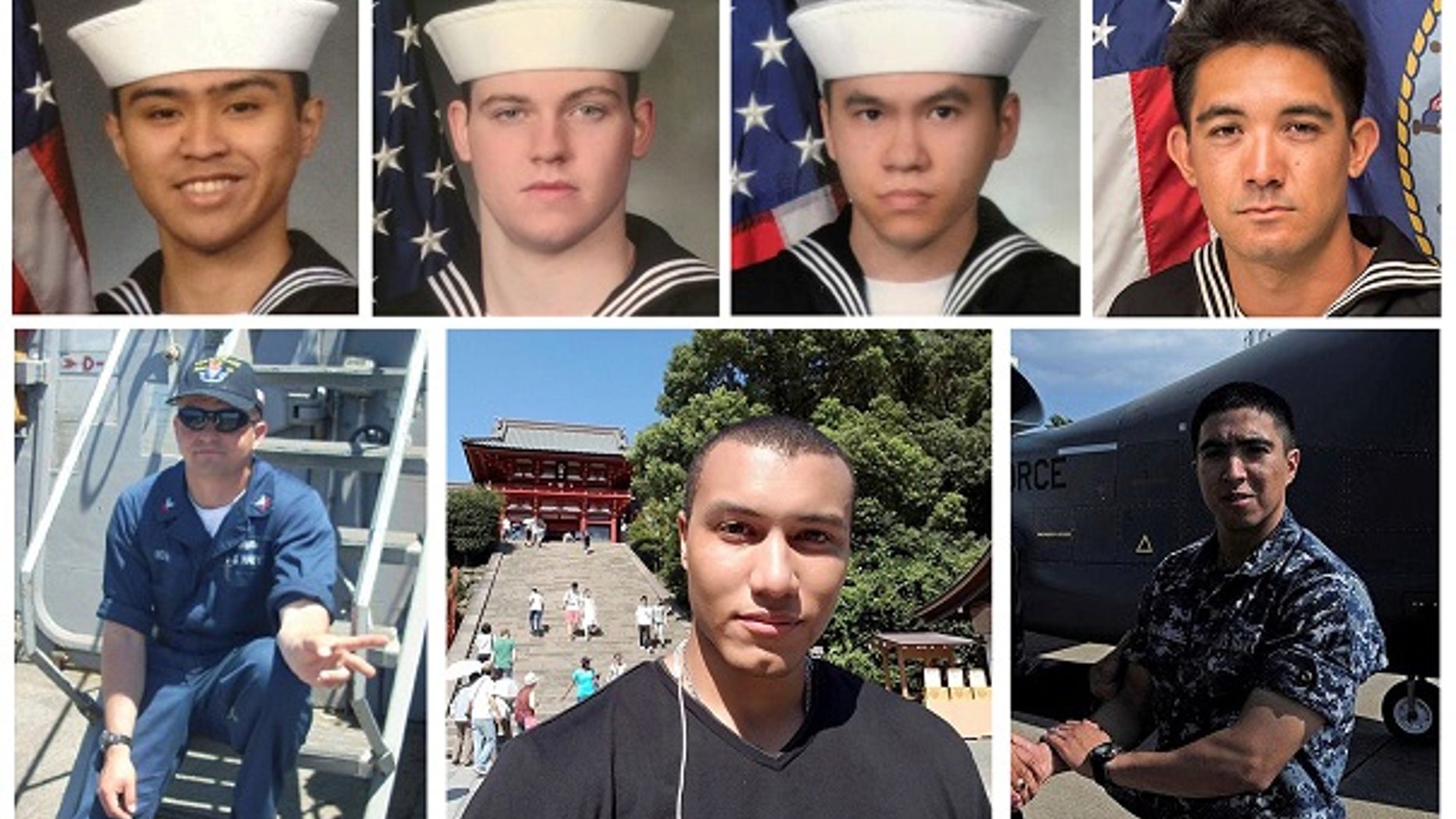 The U.S. Navy paid tribute on Tuesday to seven sailor who were killed when their destroyer collided with a merchant ship off Japan.