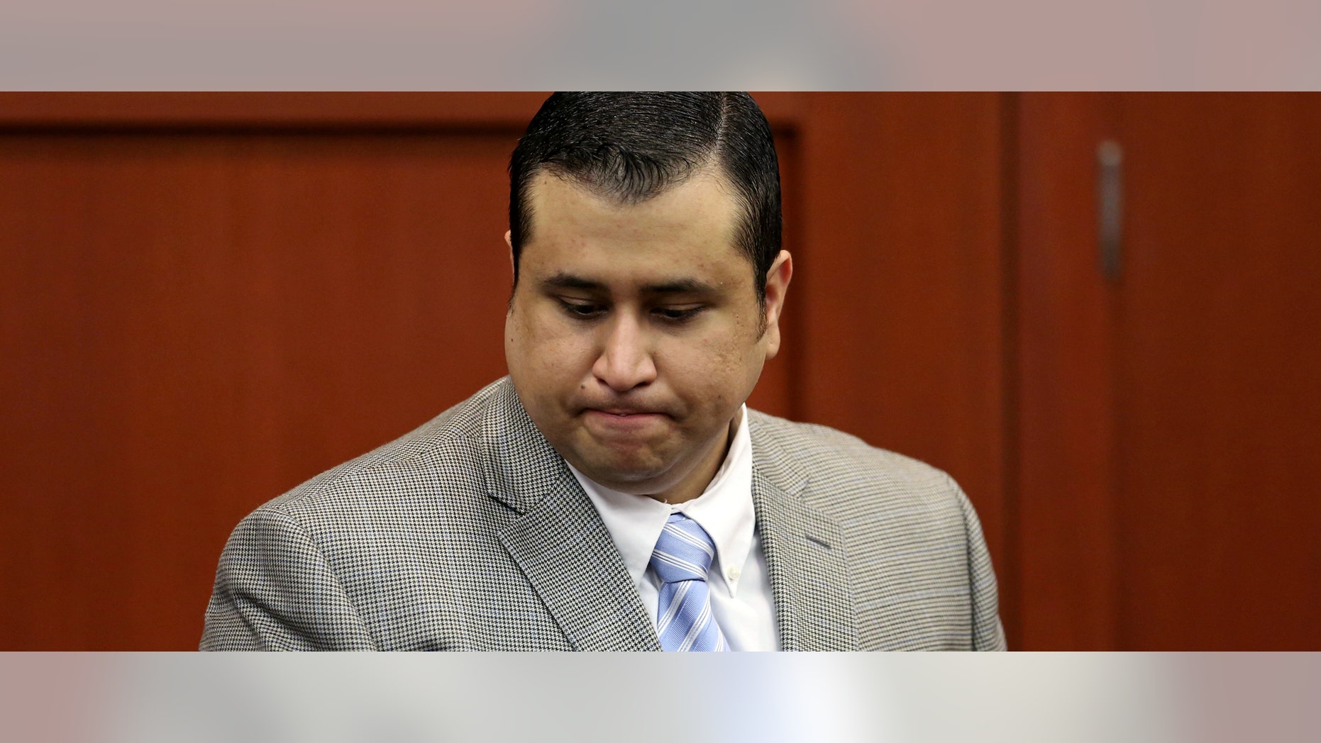 George Zimmerman arrives for his trial in Seminole circuit court in Sanford, Fla. Thursday, July 11, 2013. Zimmerman has been charged with second-degree murder for the 2012 shooting death of Trayvon Martin. (AP Photo/Orlando Sentinel, Gary W. Green, Pool)