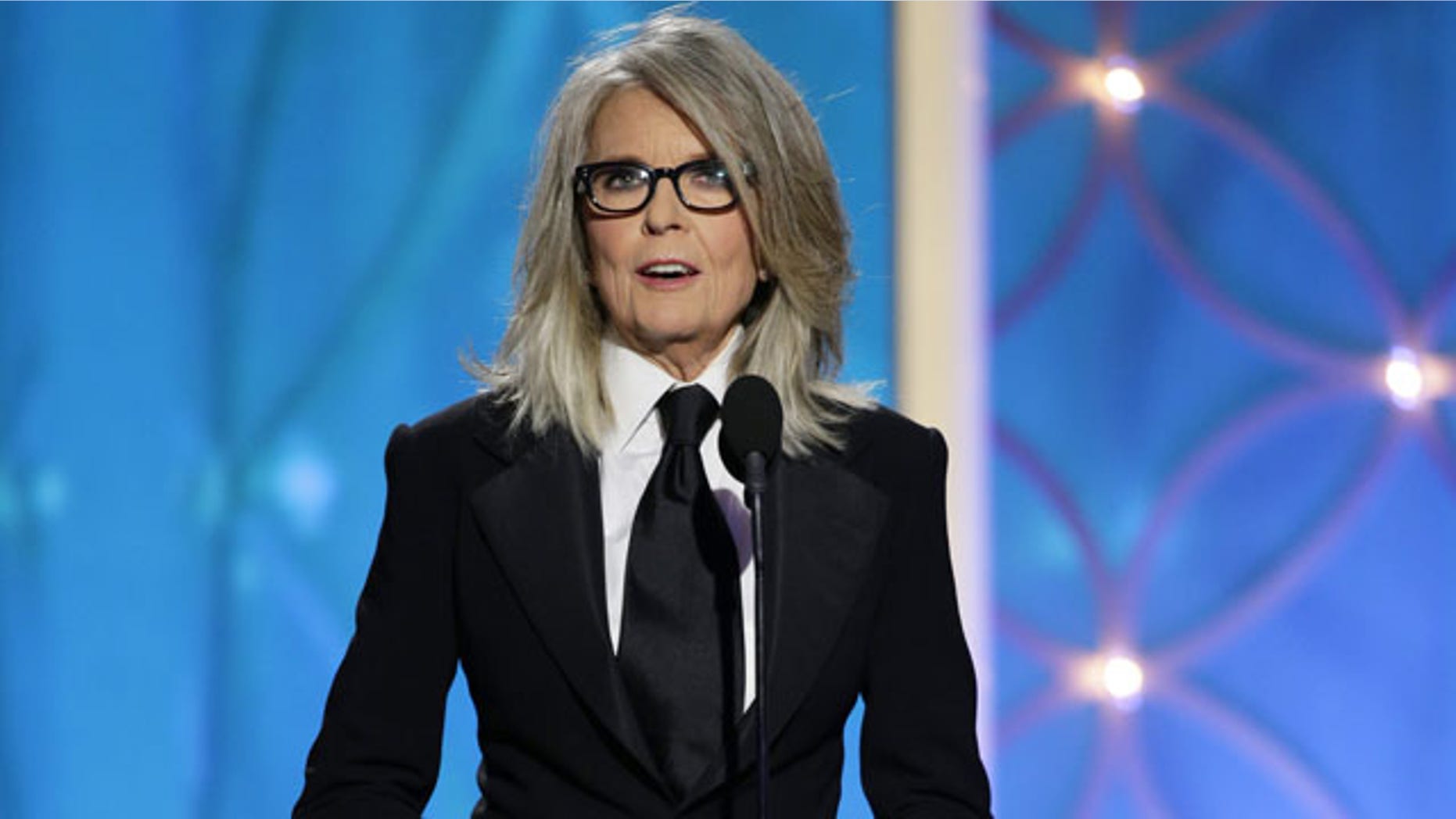 January 12, 2014: This image released by NBC shows Diane Keaton accepting the Cecil B. DeMille award on behalf of Woody Allen during the 71st annual Golden Globe Awards at the Beverly Hilton Hotel in Beverly Hills, Calif. (AP Photo/NBC, Paul Drinkwater)