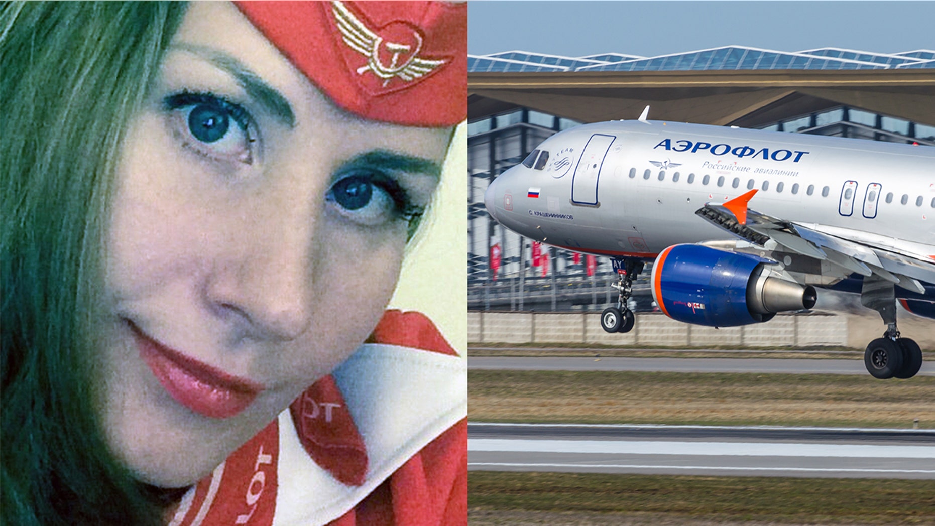 A Russian Aeroflot stewardess was murdered by her actor husband.